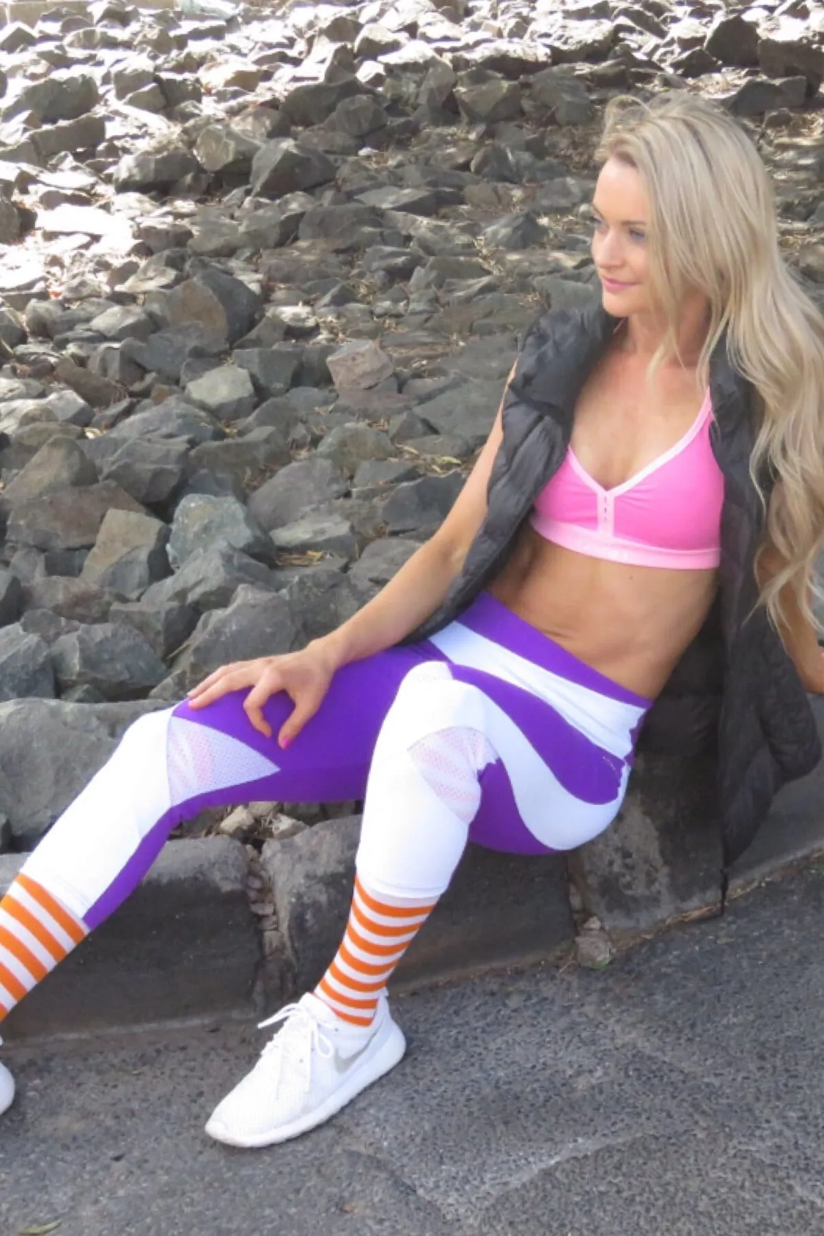 AR 1590 - Colourblock & Gauze Capri