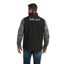 Ariat Men's Logo 2.0 Black & Green Trim Softshell Vest 10037370
