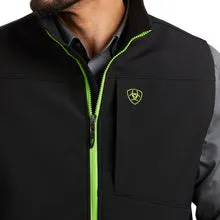 Ariat Men's Logo 2.0 Black & Green Trim Softshell Vest 10037370