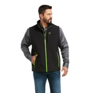 Ariat Men's Logo 2.0 Black & Green Trim Softshell Vest 10037370