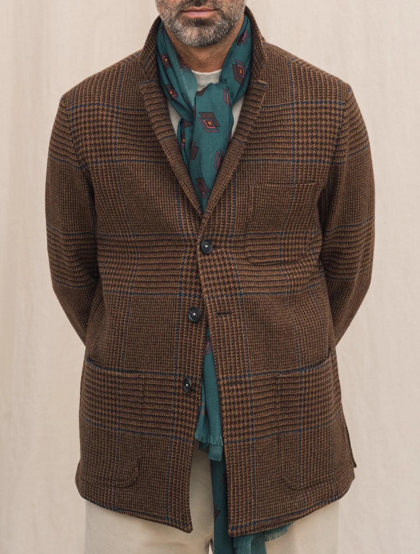 Baglietto Checked Wool Jacket Rust