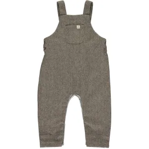 Beige Gleason Woven Tweed Overalls
