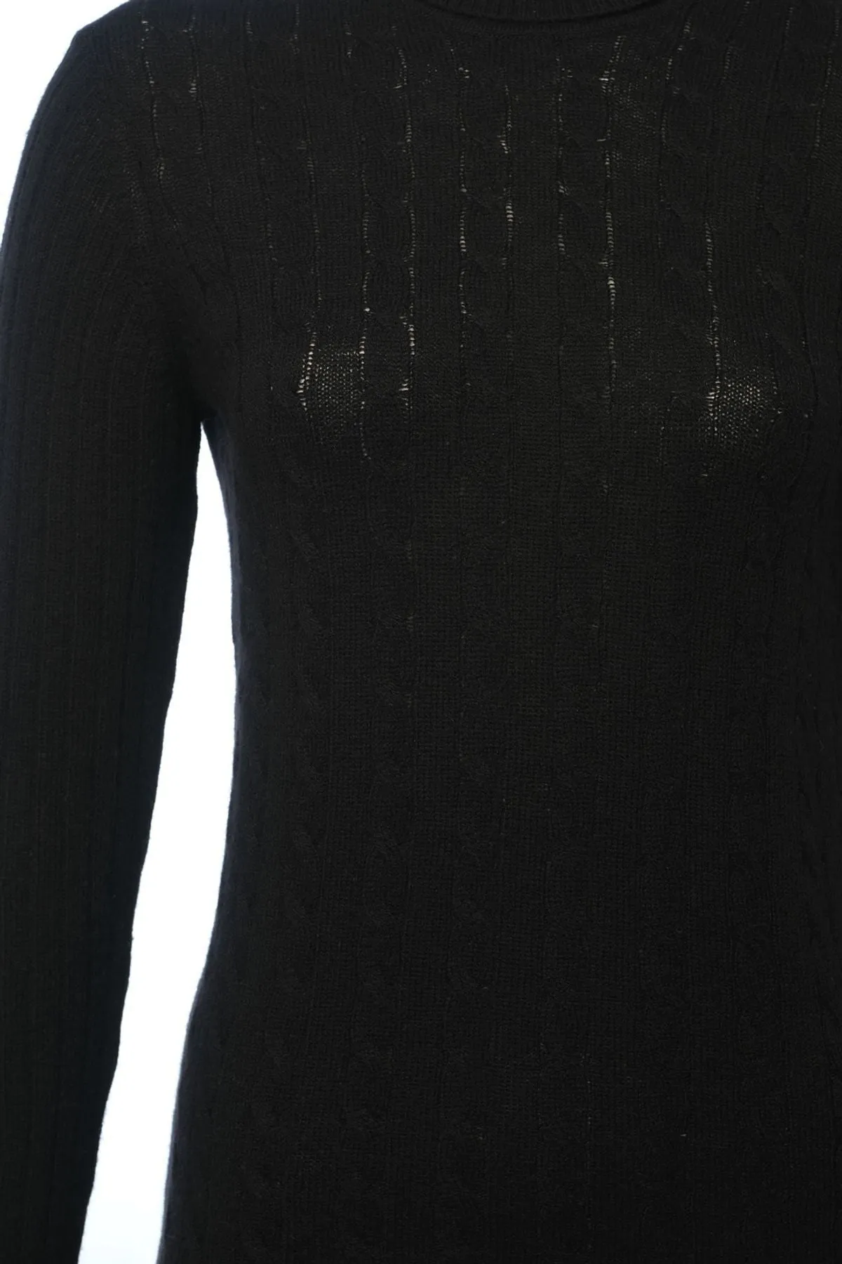 Black Cashmere and Wool Amelia Turtleneck Women's Sweater