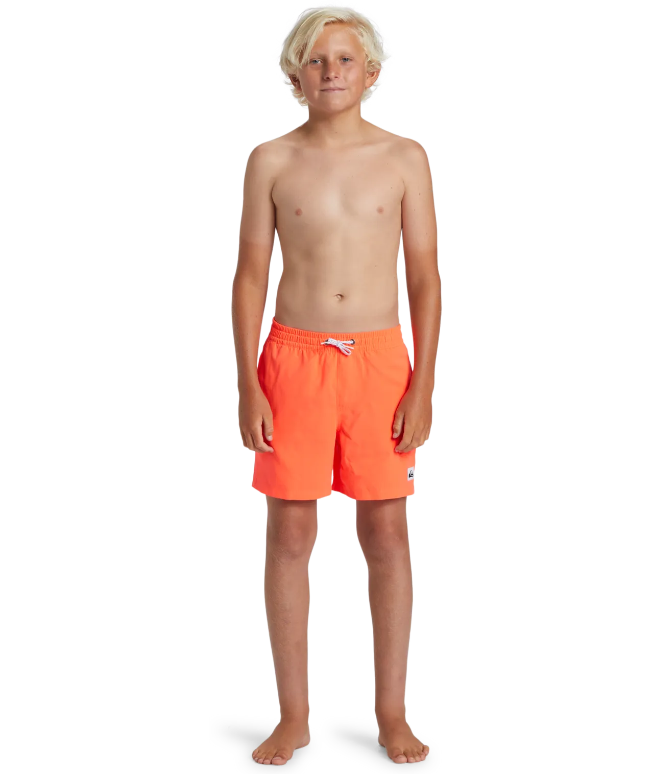 Boys Everyday Solid Volley Shorts in Fiery Coral