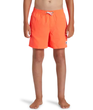 Boys Everyday Solid Volley Shorts in Fiery Coral