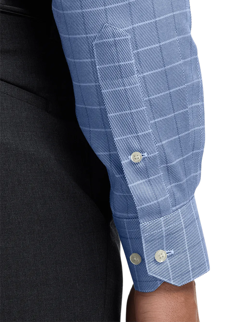 Comfort Stretch Non-Iron Check Dress Shirt - Cobalt