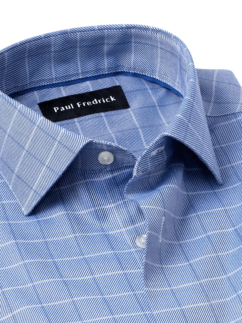 Comfort Stretch Non-Iron Check Dress Shirt - Cobalt
