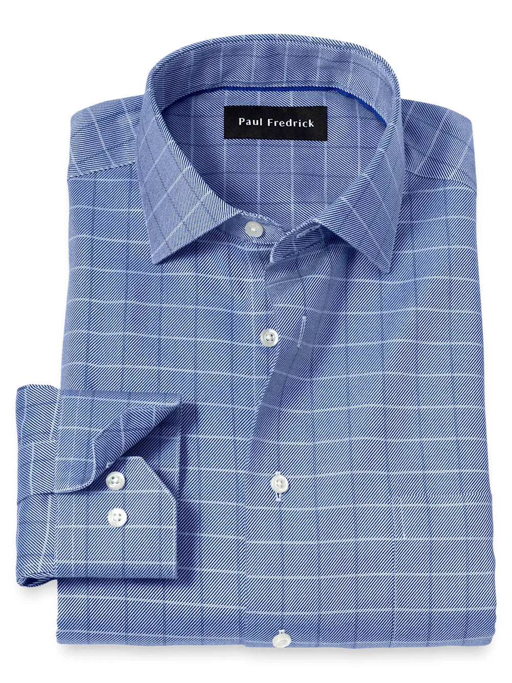 Comfort Stretch Non-Iron Check Dress Shirt - Cobalt