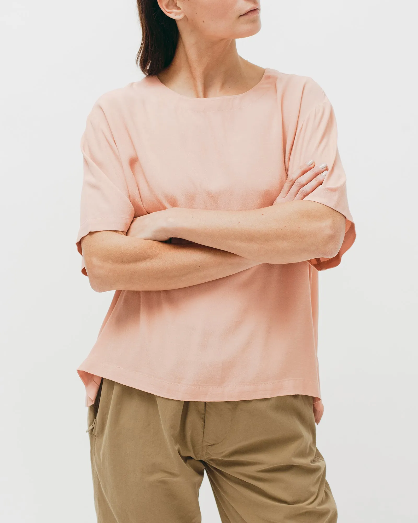 Crepe Rayon S/S Shirt - Coral
