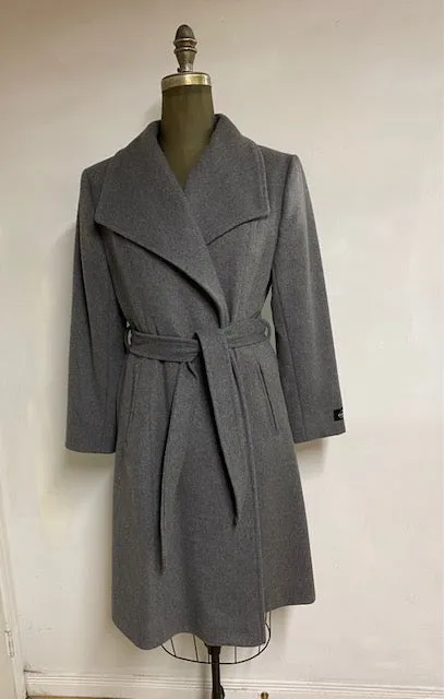Daniela Wrap Coat Zipper Pocket - 50% Cashmere & Wool Blend