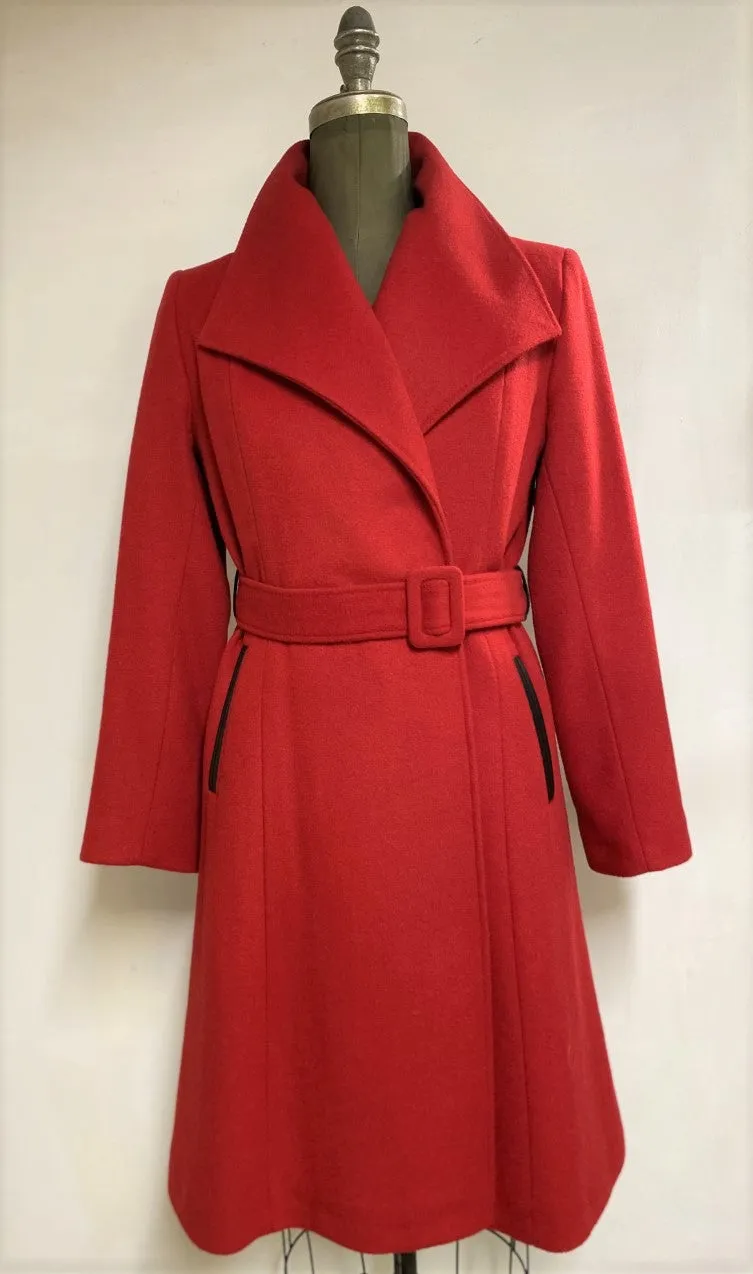 Daniela Wrap Coat Zipper Pocket - 50% Cashmere & Wool Blend