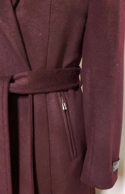 Daniela Wrap Coat Zipper Pocket - 50% Cashmere & Wool Blend
