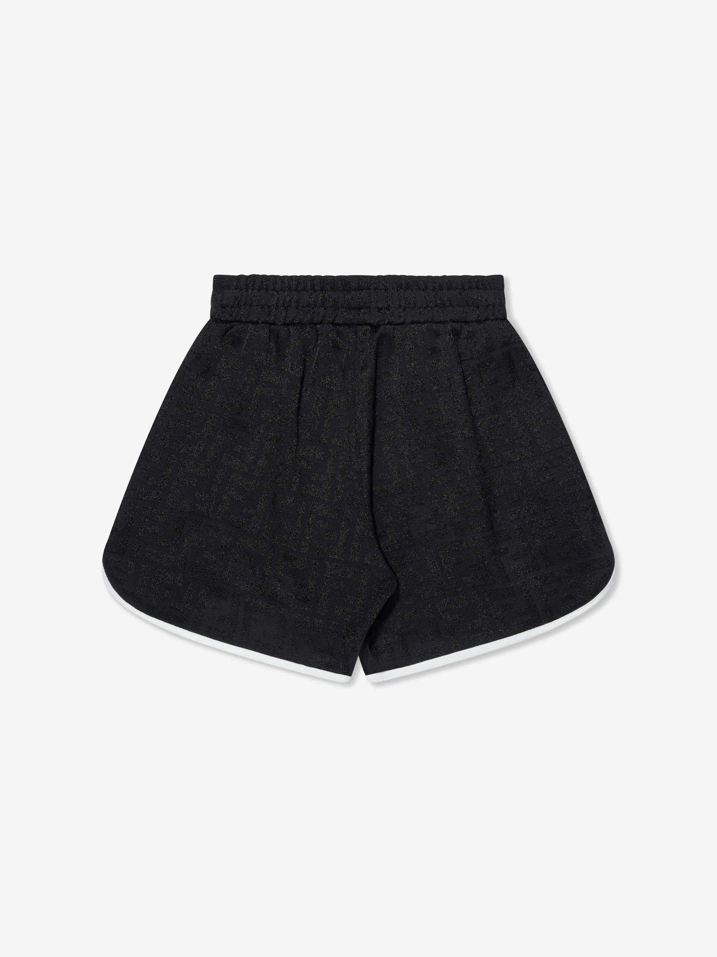 Fendi Kids Active FF Logo Shorts in Black