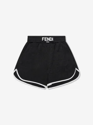 Fendi Kids Active FF Logo Shorts in Black