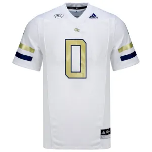 Georgia Tech Adidas Premier White #0 Football Jersey