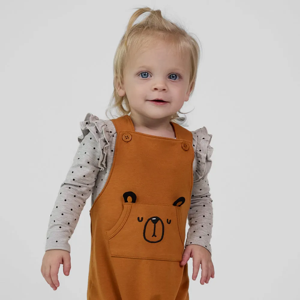 Golden Brown Graphic Overall