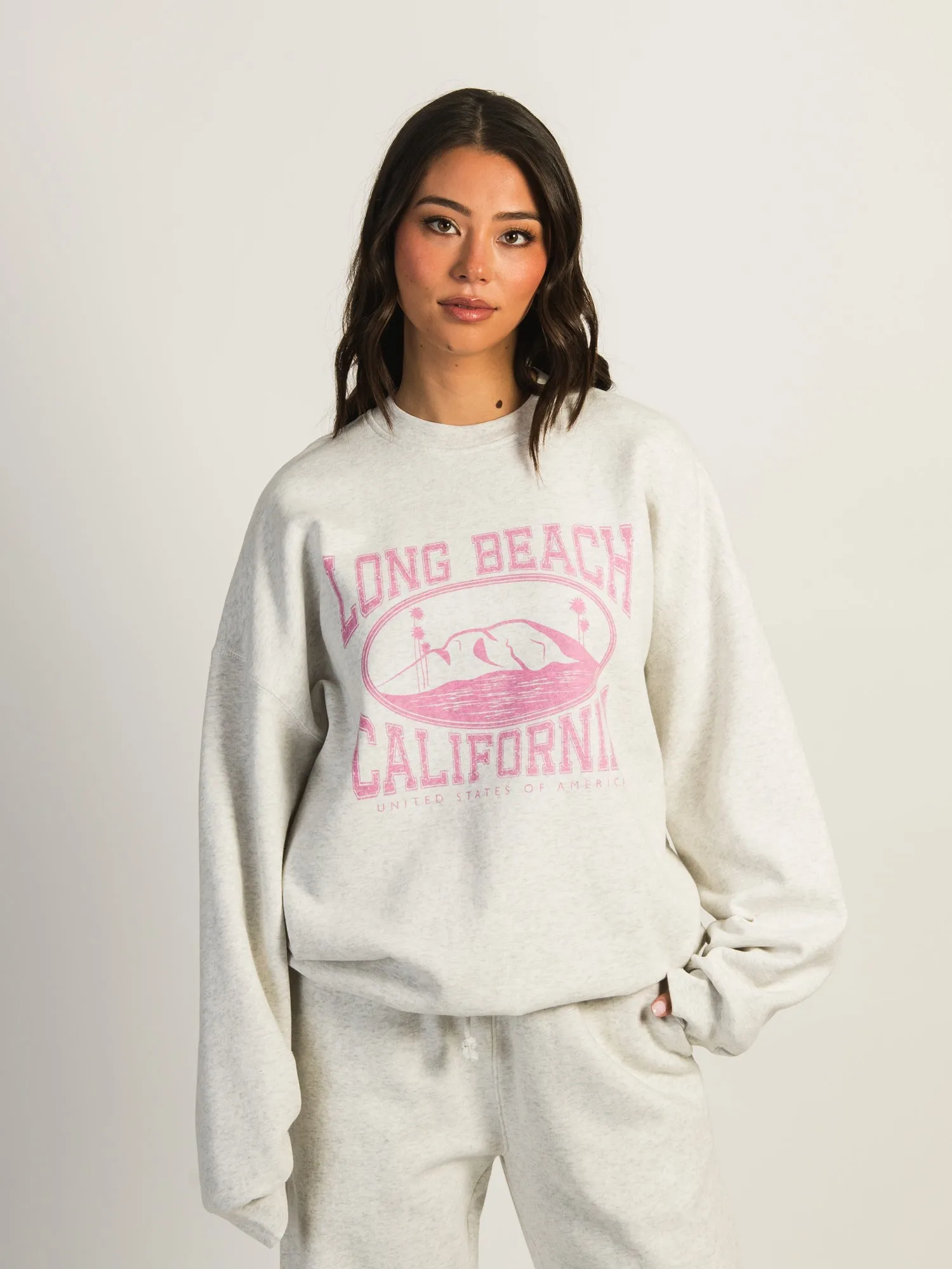 HARLOW MICHELLE PRINT CREWNECK - LONG BEACH