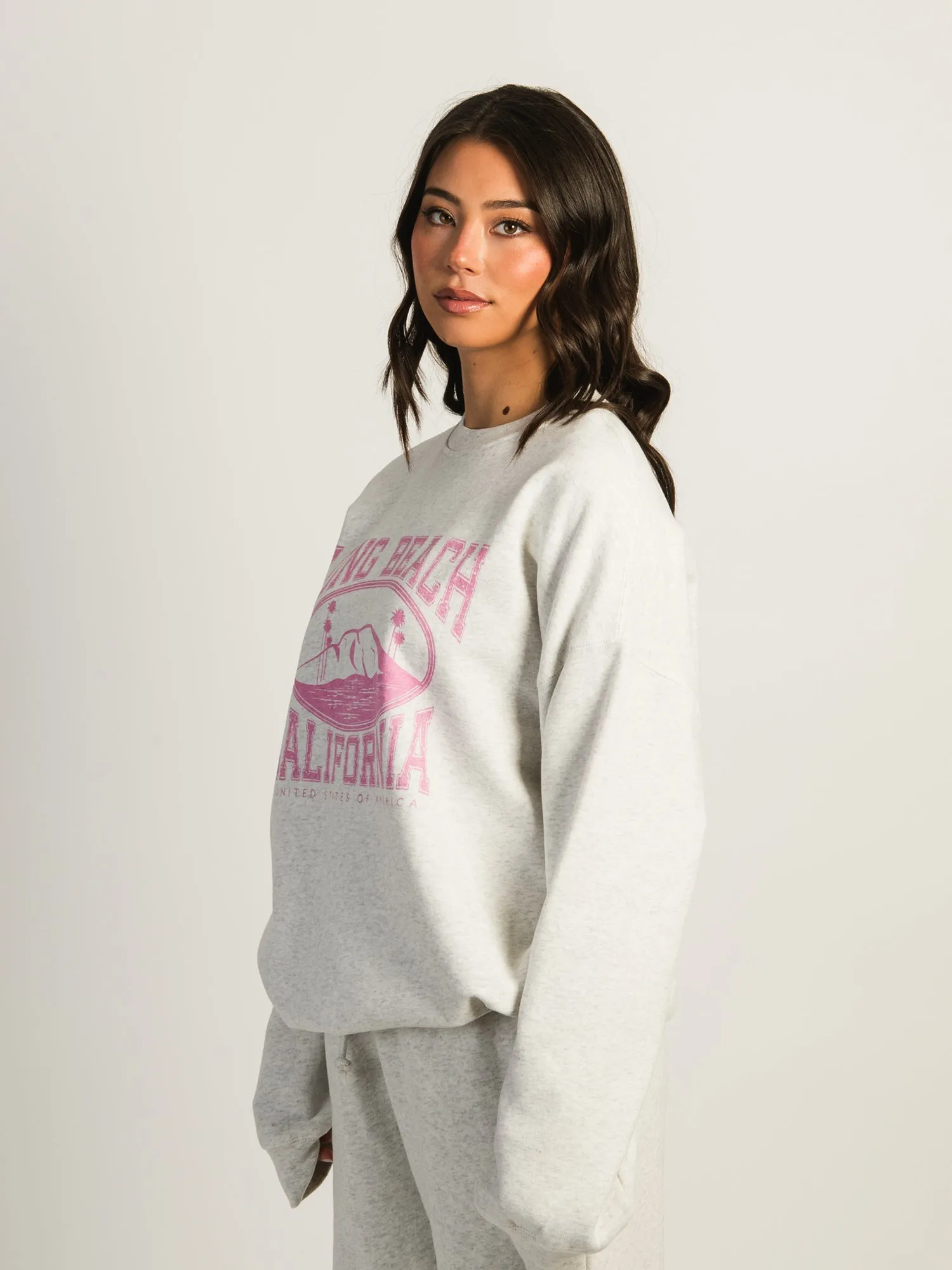 HARLOW MICHELLE PRINT CREWNECK - LONG BEACH