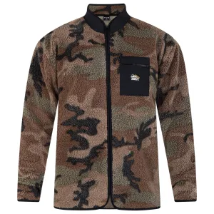HURLEY Boulder Camo Burrito Zip Fleece Olive