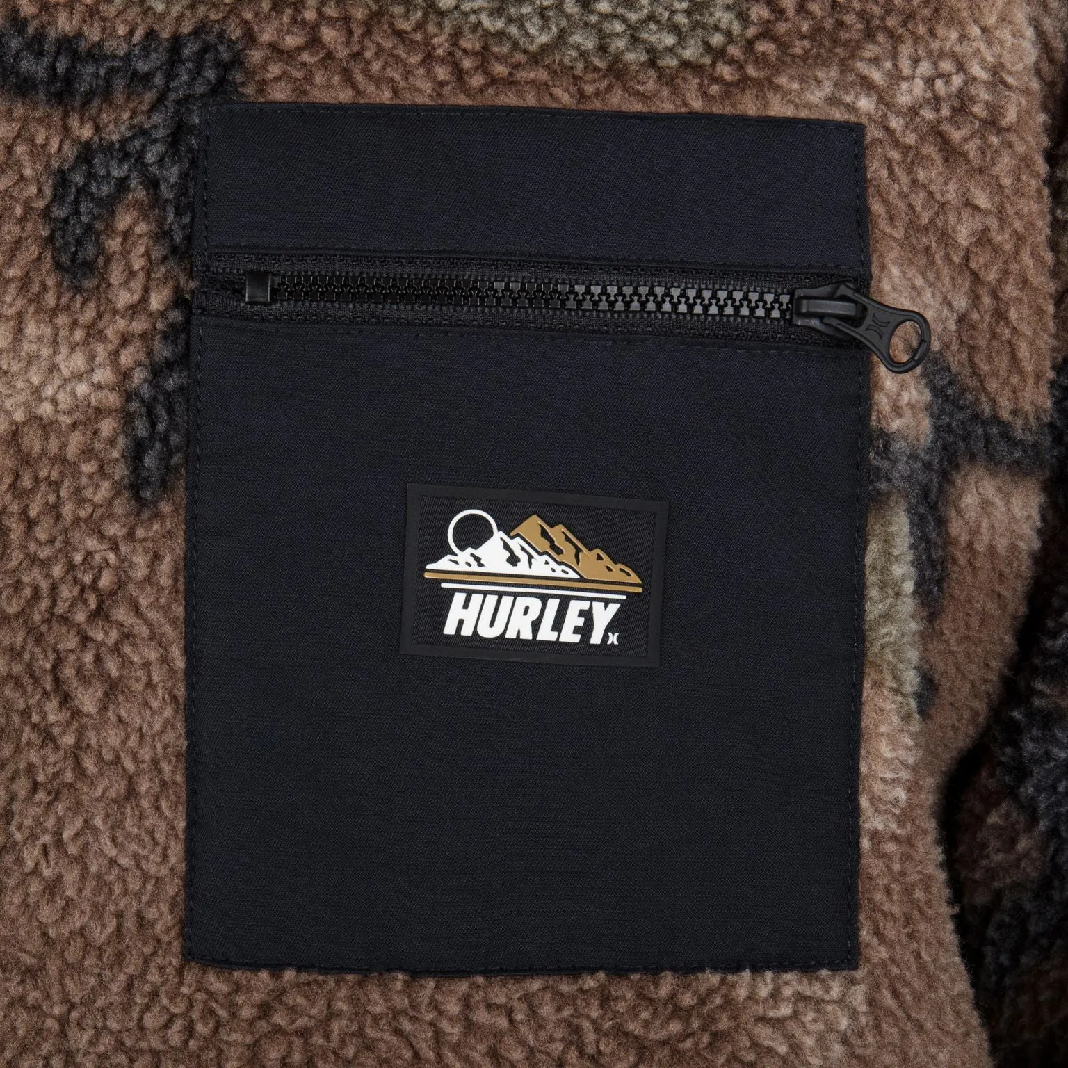 HURLEY Boulder Camo Burrito Zip Fleece Olive