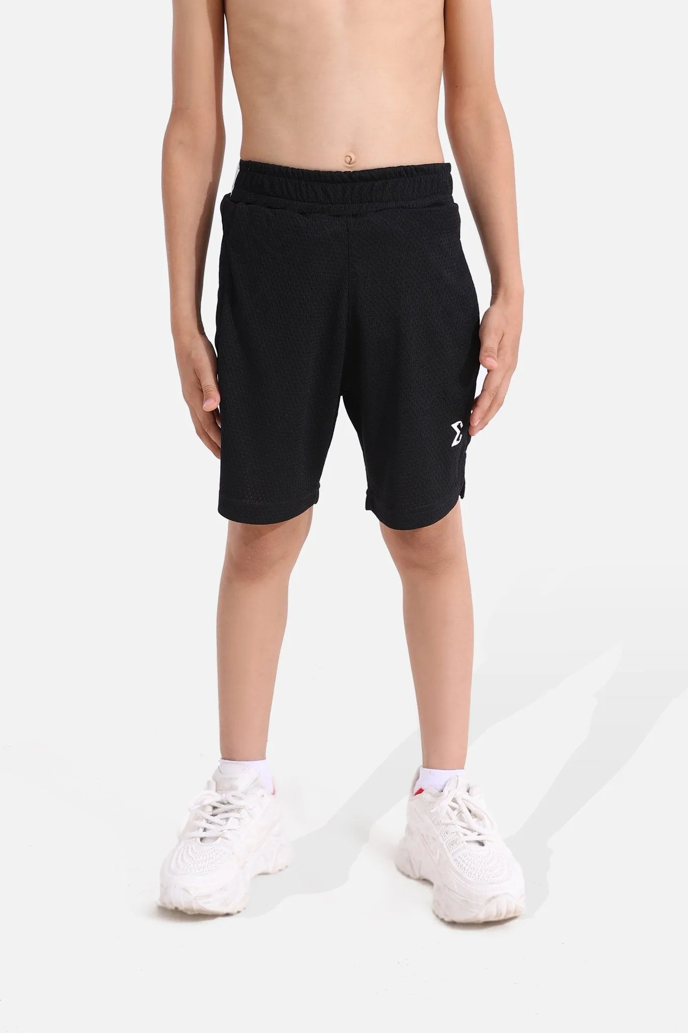 Kids Black 9 inch Shorts