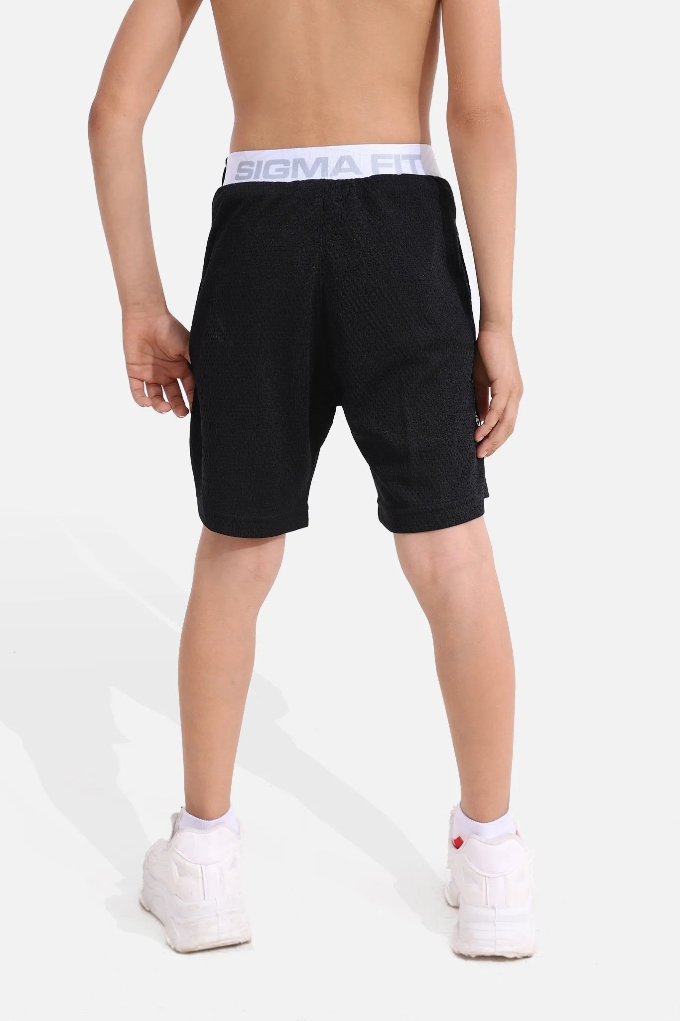 Kids Black 9 inch Shorts