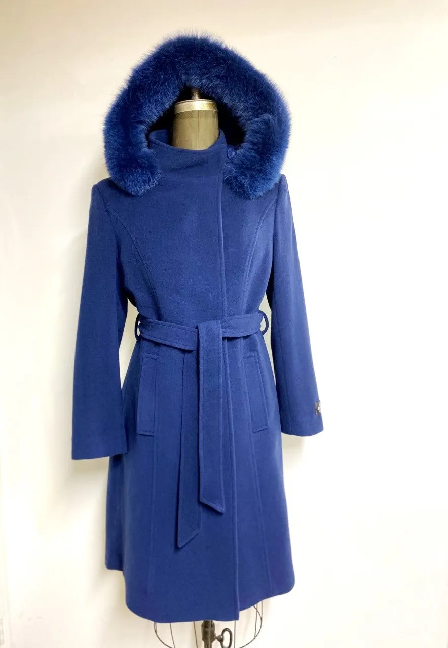Lexi Coat- Cashmere & Wool Blend-Detachable Fox Hood