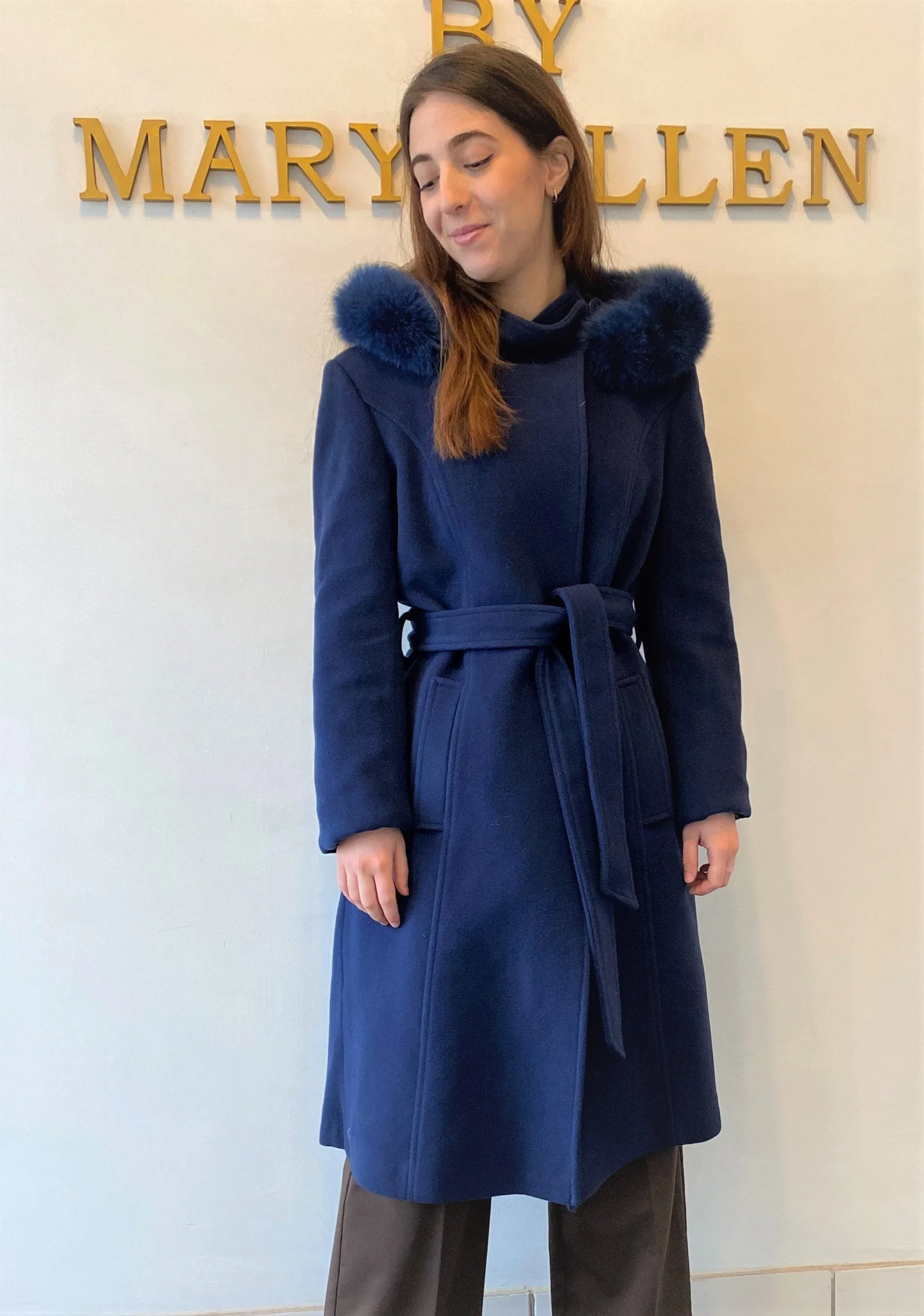 Lexi Coat- Cashmere & Wool Blend-Detachable Fox Hood
