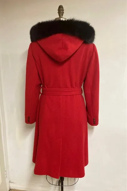 Lexi Coat- Cashmere & Wool Blend-Detachable Fox Hood