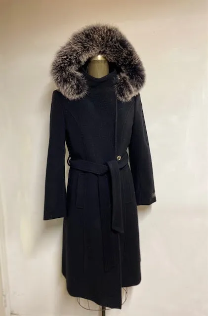 Lexi Coat- Cashmere & Wool Blend-Detachable Fox Hood