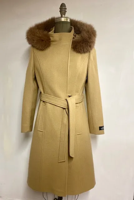 Lexi Coat- Cashmere & Wool Blend-Detachable Fox Hood