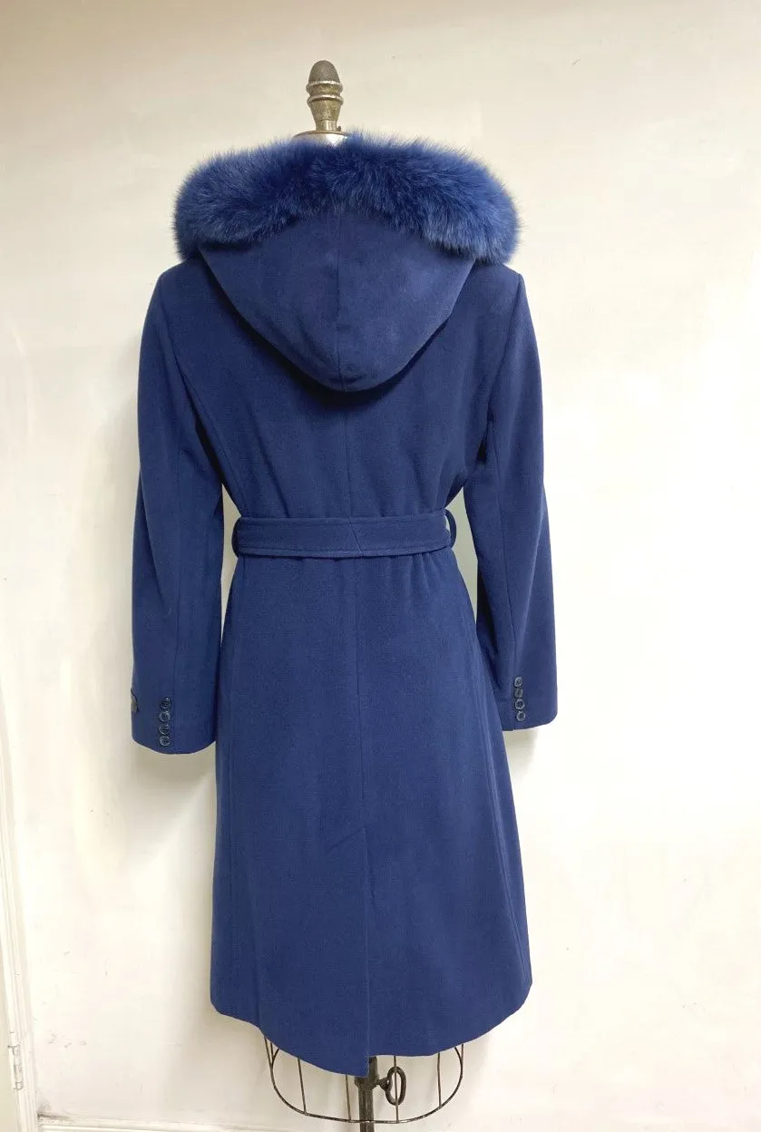 Lexi Coat- Cashmere & Wool Blend-Detachable Fox Hood