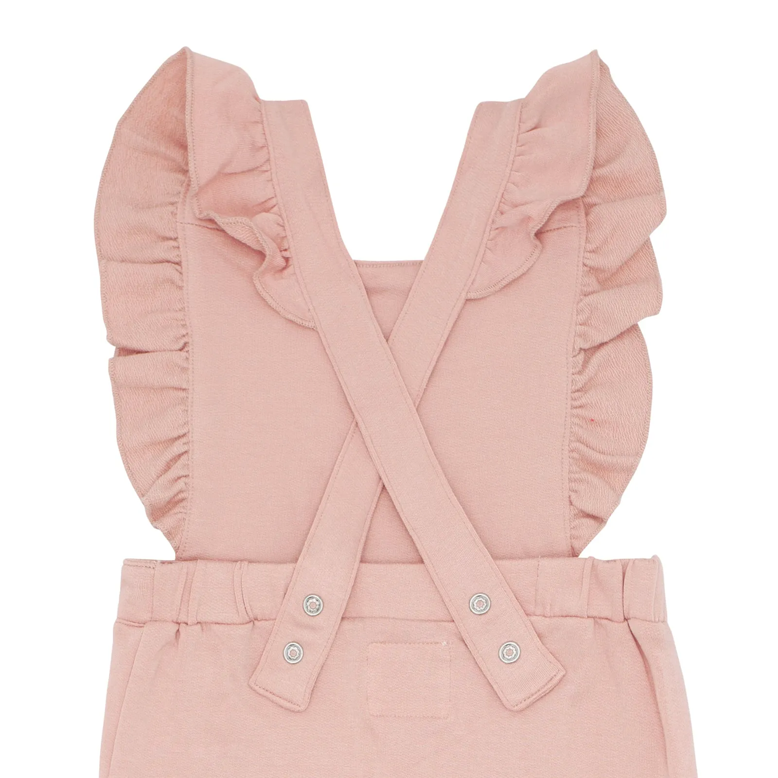 Mauve Blush Ruffle Overall Romper