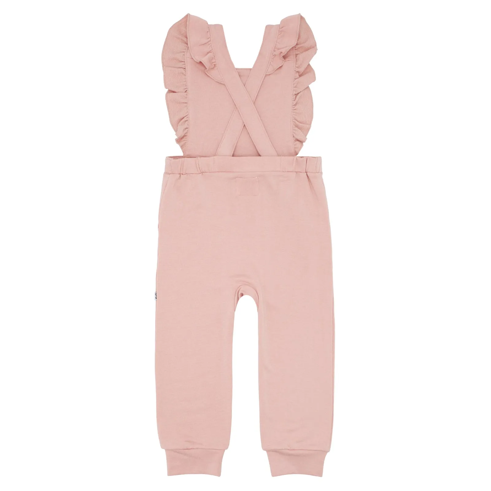 Mauve Blush Ruffle Overall Romper