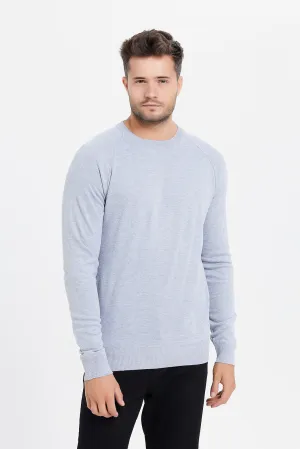Men Grey Plain Sweater