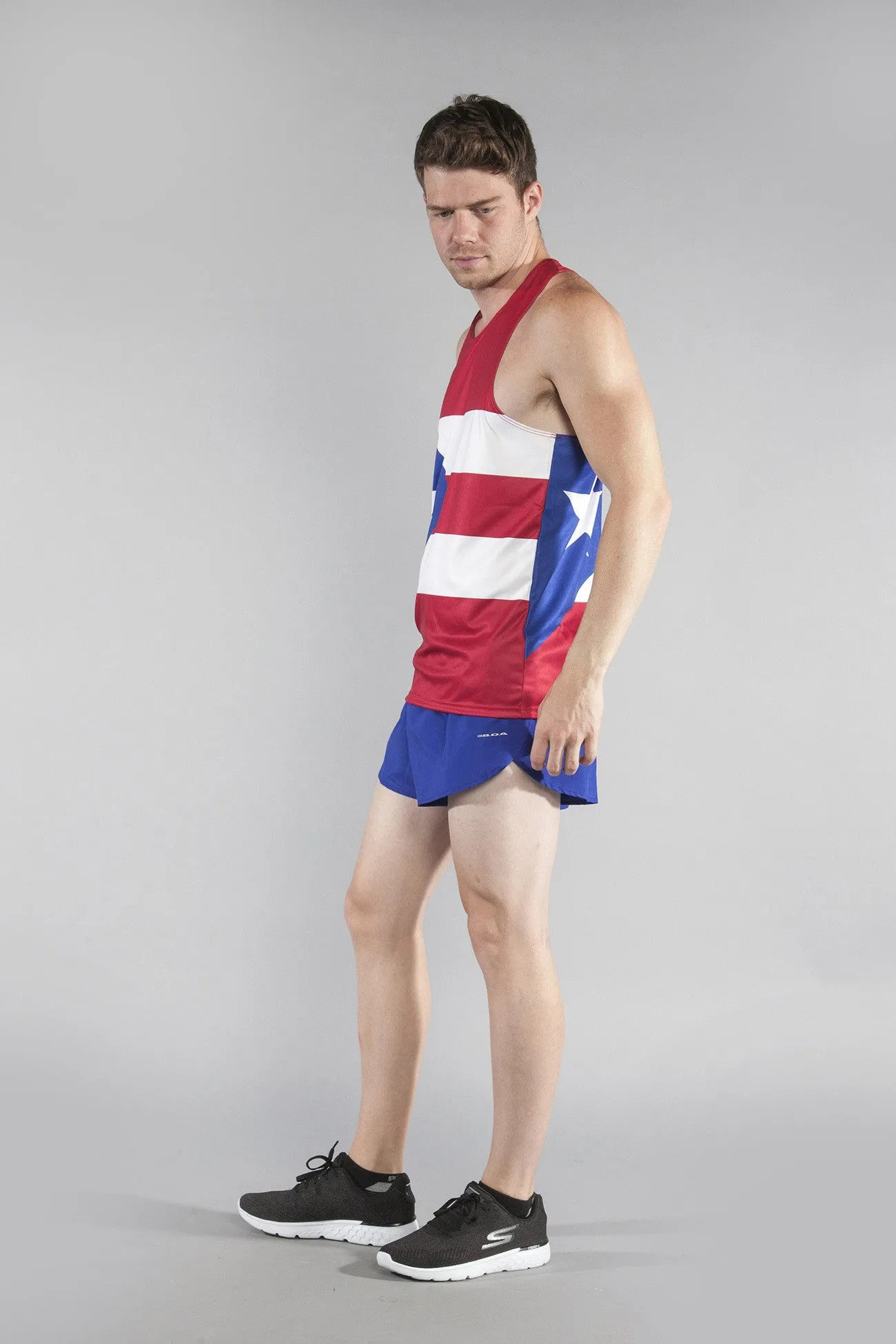 Men's Competitor Lite Printed Singlet [O-R] - Puerto Rico