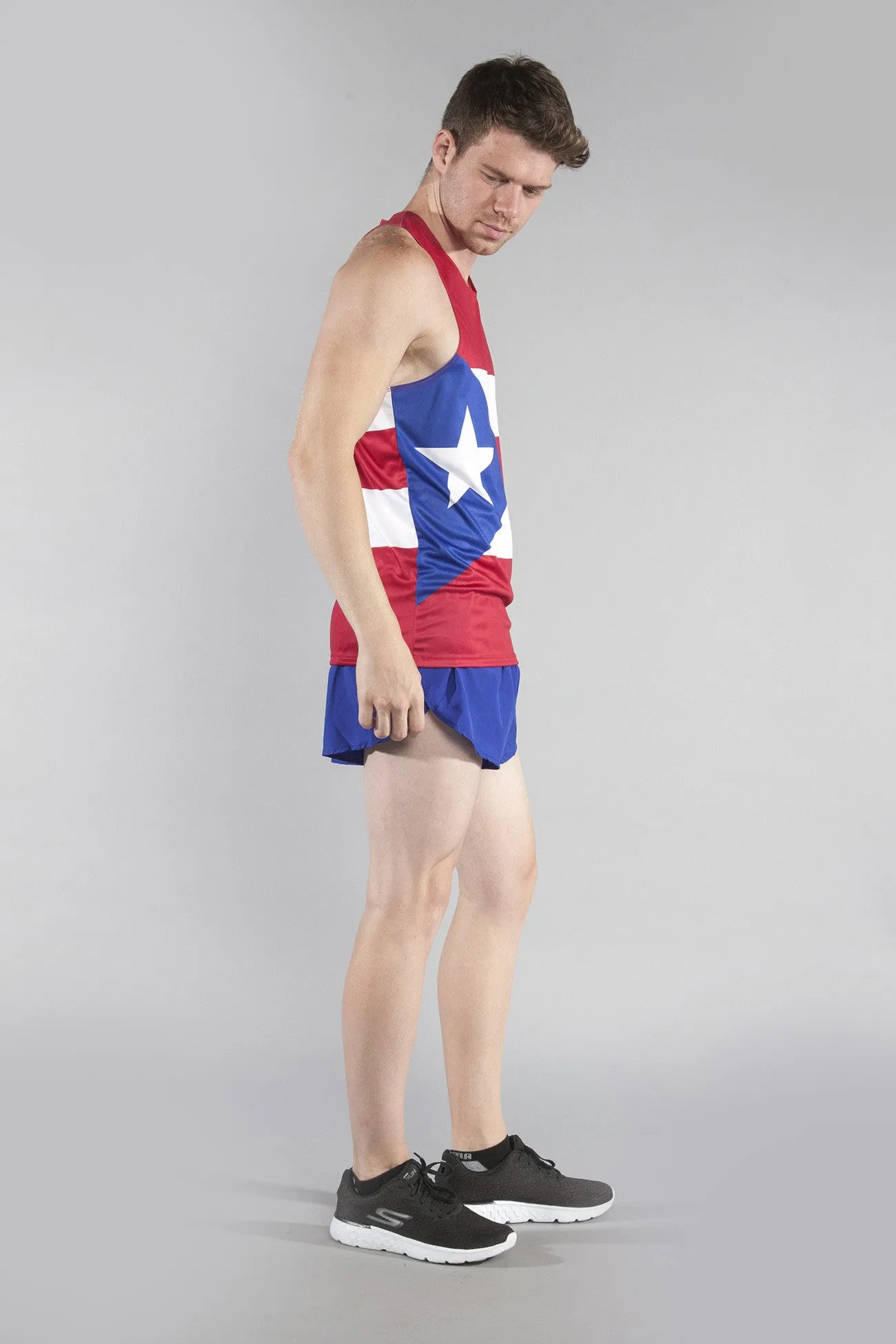 Men's Competitor Lite Printed Singlet [O-R] - Puerto Rico