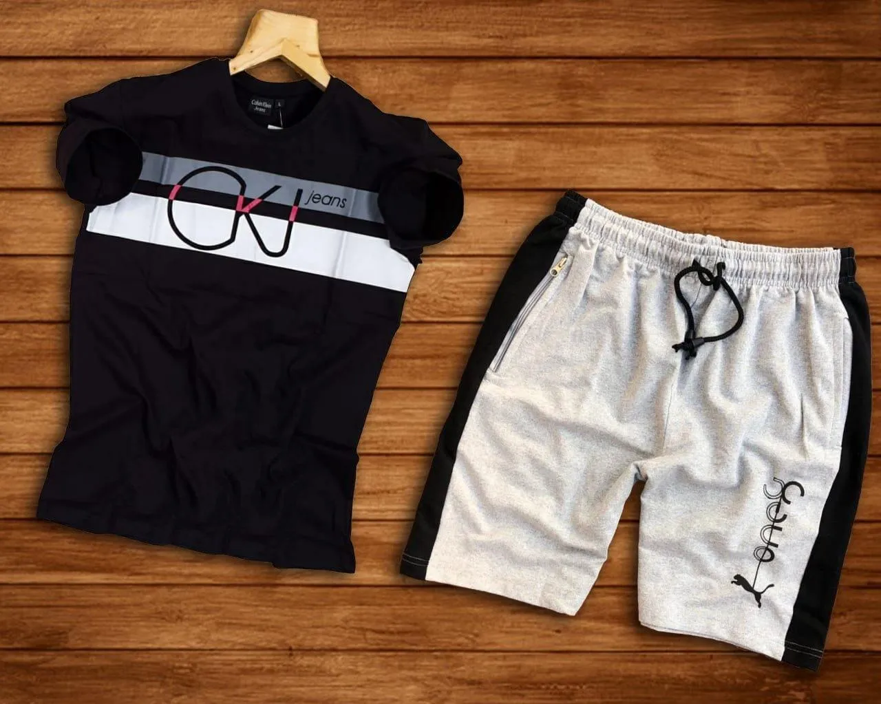 Men's Cotton Single Jersey T-Shirt and Short Combo