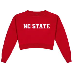 NC State Wolfpack Women's Red Ivy Knit Cropped Sweater