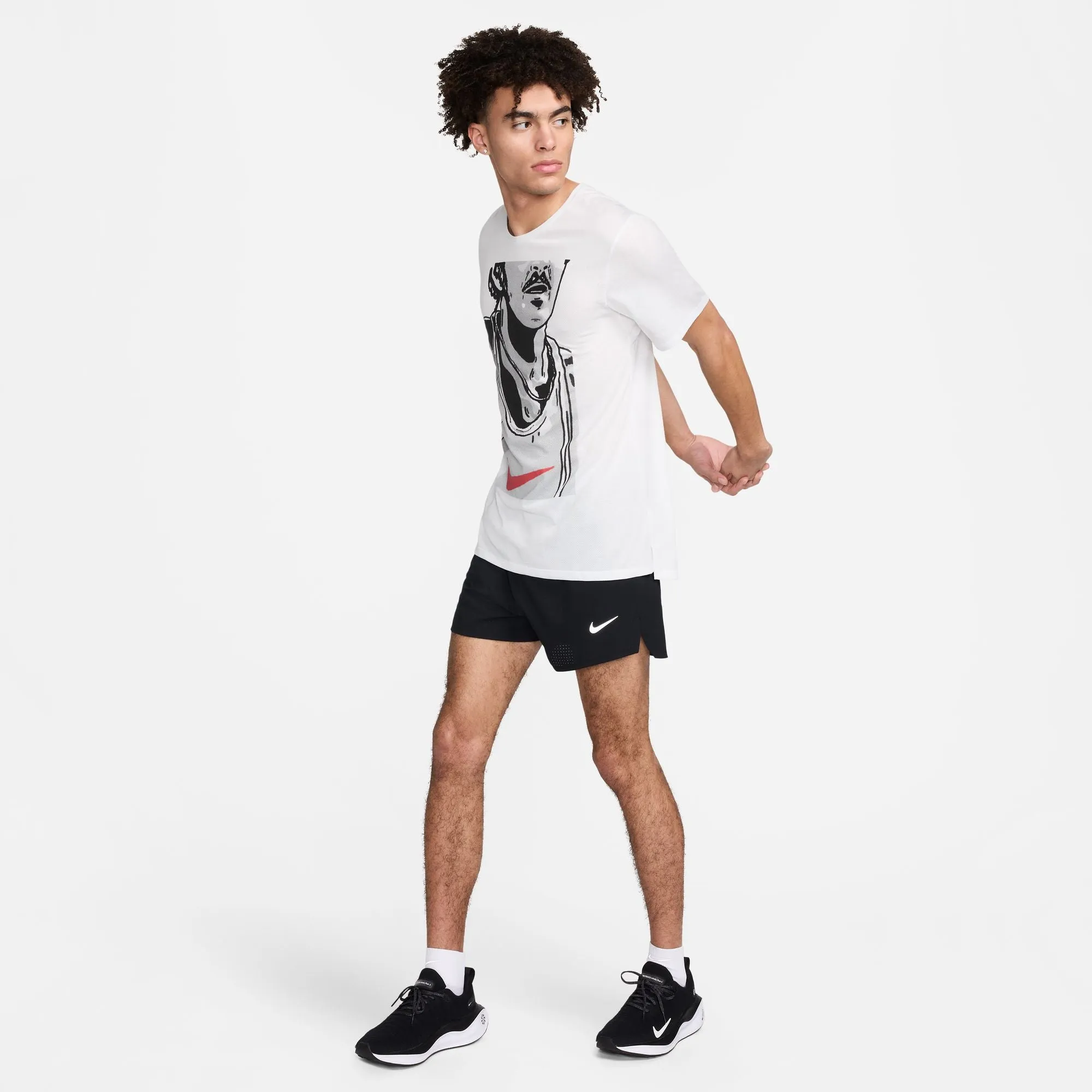 Nike Men's Rise 365 Prefontaine Run Energy Tee Summit White / Picante Red