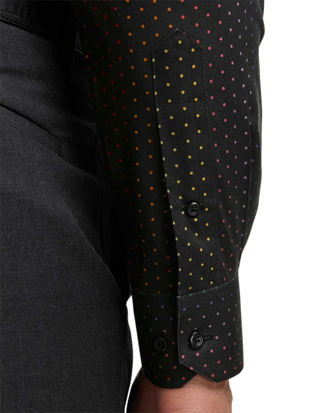 Non-Iron Cotton Dot Dress Shirt - Multi