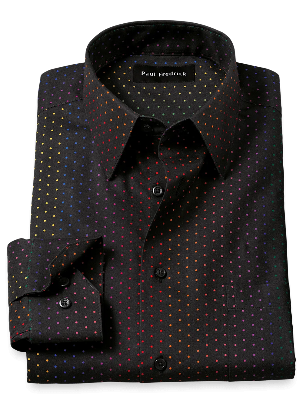 Non-Iron Cotton Dot Dress Shirt - Multi