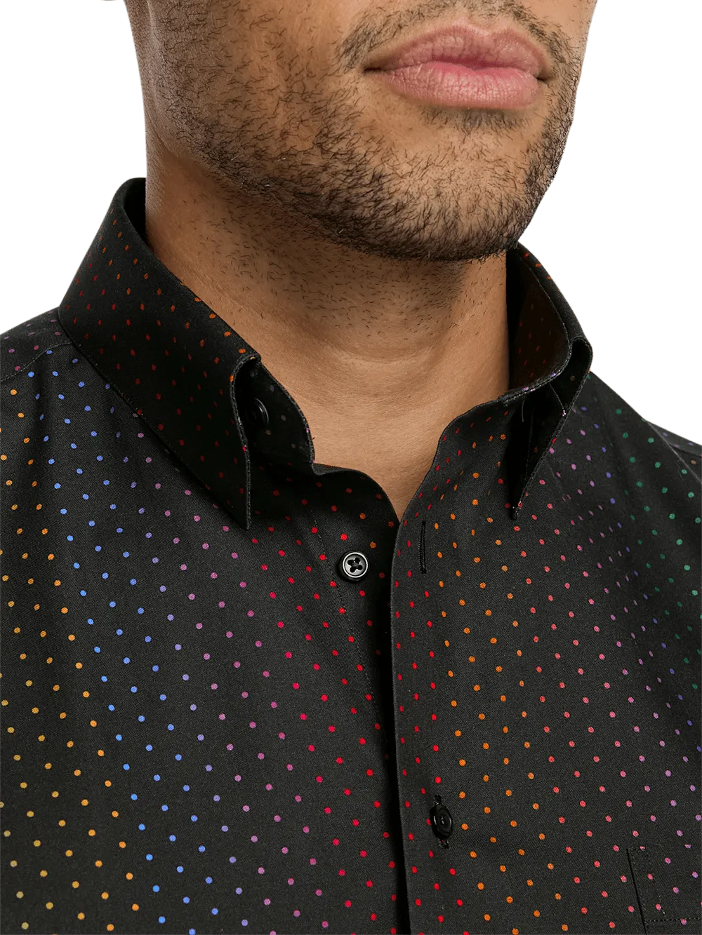 Non-Iron Cotton Dot Dress Shirt - Multi