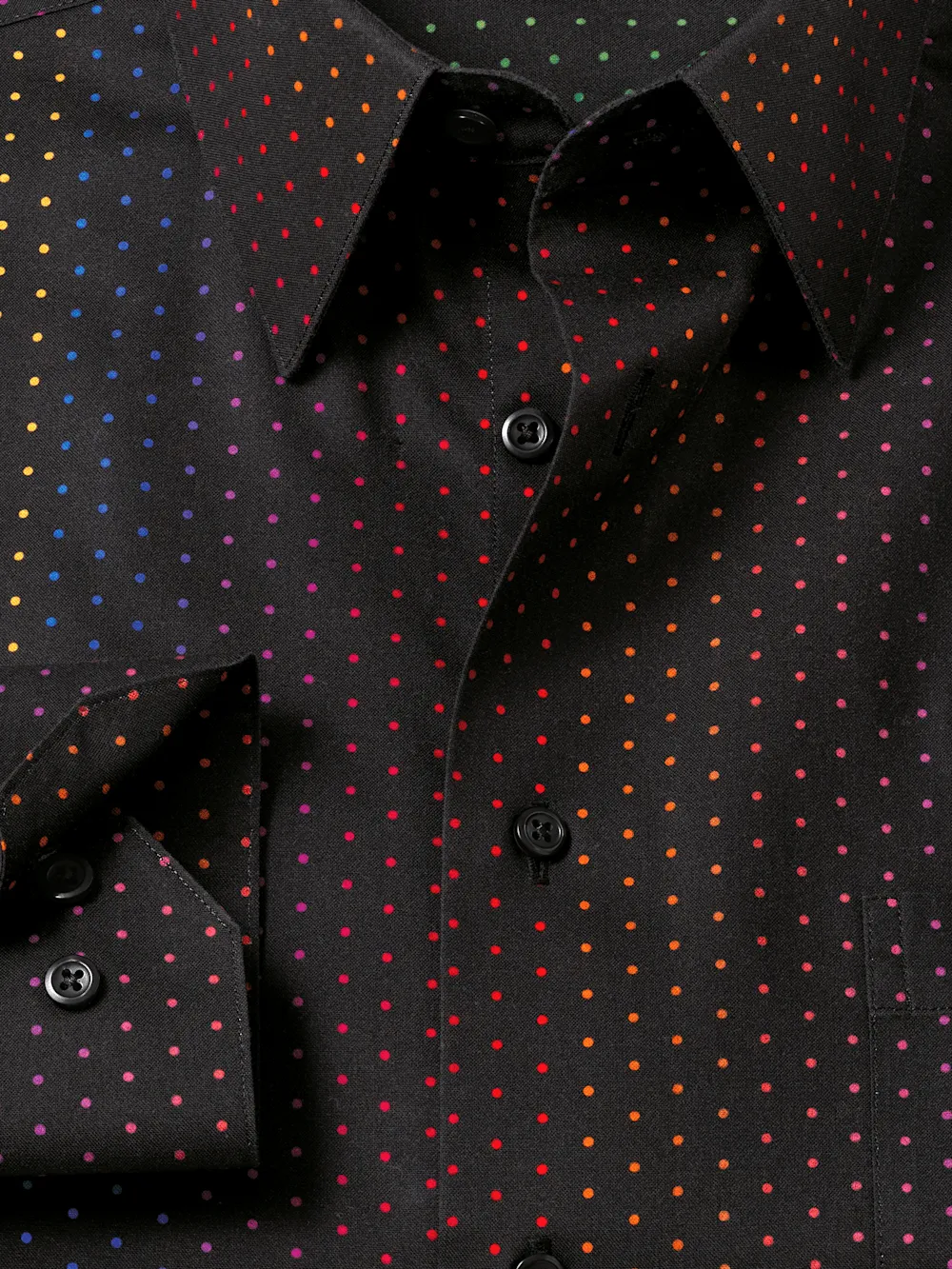 Non-Iron Cotton Dot Dress Shirt - Multi