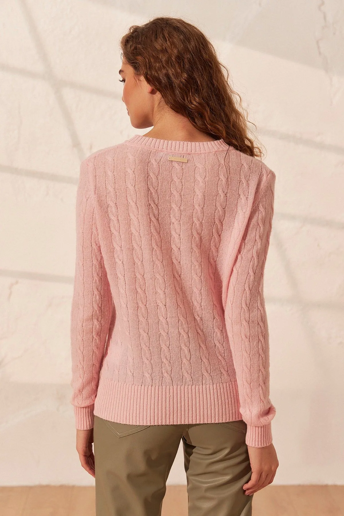 Pink Cashmere and Wool Amelia Women's Sweater