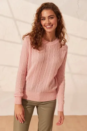 Pink Cashmere and Wool Amelia Women's Sweater