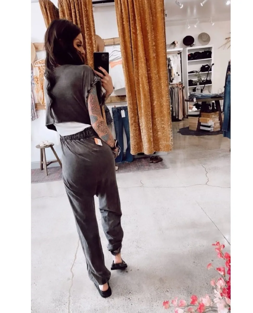 Restocked Hot Shot V-Neck Onesie Washed Black