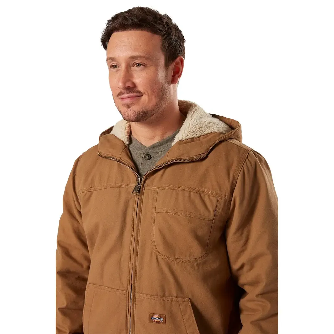 Sherpa Lined Duck Jacket - Rinsed Brown Duck by Dickies