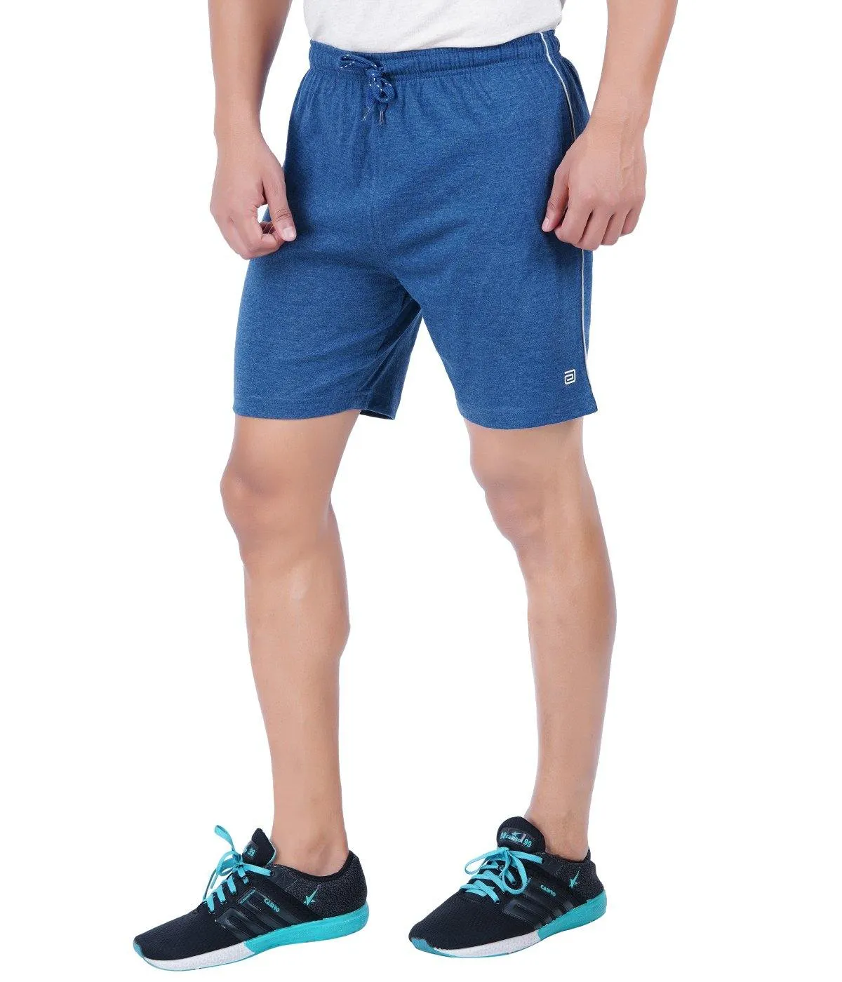 Shorts - Blue Knitted Shorts For Mens | Ariser