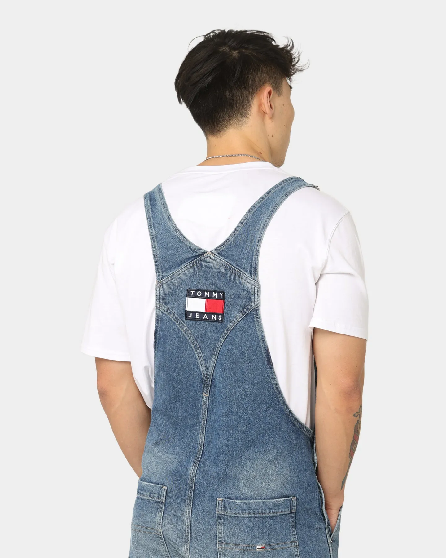 Tommy Jeans Faded Denim Dungarees Denim Medium